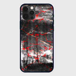 Чехол для iPhone 12 Pro Max Красные узоры, цвет: 3D-черный