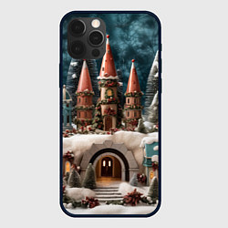 Чехол для iPhone 12 Pro Max Деревенские домики зимой, цвет: 3D-черный