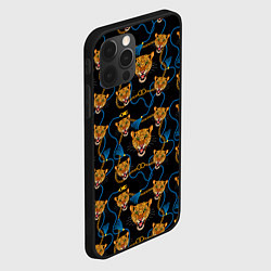 Чехол для iPhone 12 Pro Max Золотая цепь с леопардами, цвет: 3D-черный — фото 2