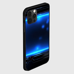 Чехол для iPhone 12 Pro Max Синий неоновый экран, цвет: 3D-черный — фото 2