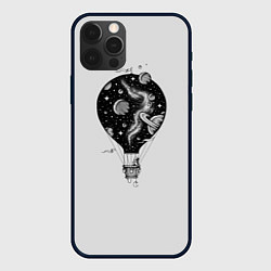 Чехол для iPhone 12 Pro Max Космический аэростат, цвет: 3D-черный