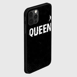 Чехол для iPhone 12 Pro Max Queen glitch на темном фоне посередине, цвет: 3D-черный — фото 2