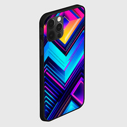 Чехол для iPhone 12 Pro Max Геометрическая неоновая абстракция, цвет: 3D-черный — фото 2