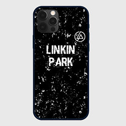 Чехол для iPhone 12 Pro Max Linkin Park glitch на темном фоне посередине, цвет: 3D-черный