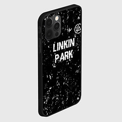 Чехол для iPhone 12 Pro Max Linkin Park glitch на темном фоне посередине, цвет: 3D-черный — фото 2