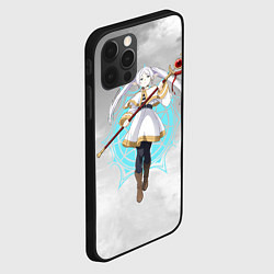 Чехол для iPhone 12 Pro Max Фрирен провожающая в последний путь - чб, цвет: 3D-черный — фото 2