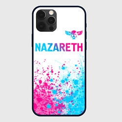 Чехол для iPhone 12 Pro Max Nazareth neon gradient style посередине, цвет: 3D-черный