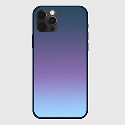 Чехол для iPhone 12 Pro Max Градиент синий фиолетовый голубой, цвет: 3D-черный