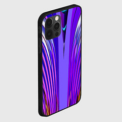 Чехол для iPhone 12 Pro Max Фиолетовые линии и полосы, цвет: 3D-черный — фото 2