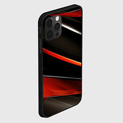 Чехол для iPhone 12 Pro Max Красные и черные вставки, цвет: 3D-черный — фото 2
