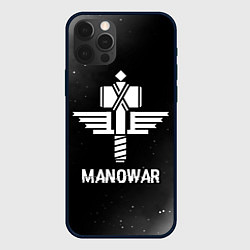 Чехол для iPhone 12 Pro Max Manowar glitch на темном фоне, цвет: 3D-черный