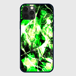 Чехол для iPhone 12 Pro Max Зелёные узоры джунгли, цвет: 3D-черный