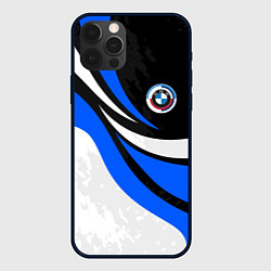 Чехол для iPhone 12 Pro Max BMW - синяя абстракция, цвет: 3D-черный