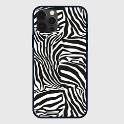Чехол для iPhone 12 Pro Max Шкура зебры черно - белая графика, цвет: 3D-черный