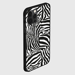 Чехол для iPhone 12 Pro Max Шкура зебры черно - белая графика, цвет: 3D-черный — фото 2
