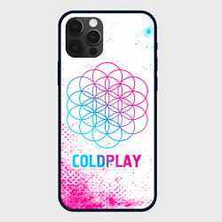 Чехол для iPhone 12 Pro Max Coldplay neon gradient style, цвет: 3D-черный