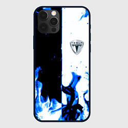 Чехол для iPhone 12 Pro Max Tesla Elon Mask fire, цвет: 3D-черный