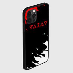 Чехол для iPhone 12 Pro Max The Witcher fire logo, цвет: 3D-черный — фото 2