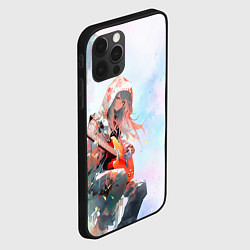 Чехол для iPhone 12 Pro Max Девушка с гитарой арт, цвет: 3D-черный — фото 2