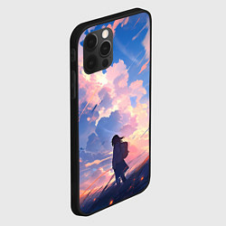 Чехол для iPhone 12 Pro Max Девушка на фоне ветряков, цвет: 3D-черный — фото 2