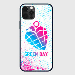 Чехол для iPhone 12 Pro Max Green Day neon gradient style, цвет: 3D-черный