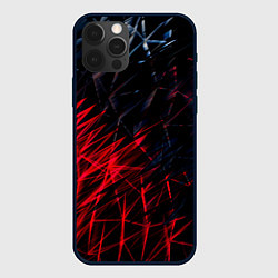 Чехол для iPhone 12 Pro Max Красно чёрные узоры, цвет: 3D-черный