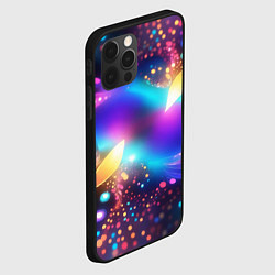 Чехол для iPhone 12 Pro Max Абстрактный розово синий фрактал, цвет: 3D-черный — фото 2