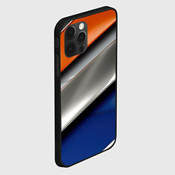 Чехол для iPhone 12 Pro Max Разноцветные полоски, цвет: 3D-черный — фото 2