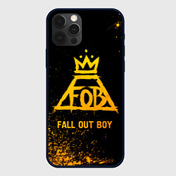 Чехол для iPhone 12 Pro Max Fall Out Boy - gold gradient, цвет: 3D-черный