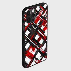Чехол для iPhone 12 Pro Max Красные и чёрные мазки, цвет: 3D-черный — фото 2