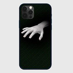 Чехол для iPhone 12 Pro Max Белая рука на плетёной текстуре, цвет: 3D-черный