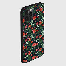 Чехол для iPhone 12 Pro Max Новогодние цветы, цвет: 3D-черный — фото 2