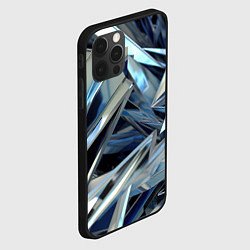 Чехол для iPhone 12 Pro Max Абстрактные осколки голубого цвета, цвет: 3D-черный — фото 2