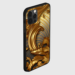 Чехол для iPhone 12 Pro Max Золотая текстура и абстракции, цвет: 3D-черный — фото 2