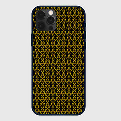 Чехол для iPhone 12 Pro Max Узоры чёрно-золотой паттерн, цвет: 3D-черный