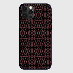 Чехол для iPhone 12 Pro Max Узоры бордо паттерн, цвет: 3D-черный