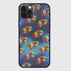 Чехол для iPhone 12 Pro Max The amazing digital circus pattern, цвет: 3D-черный