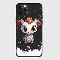 Чехол для iPhone 12 Pro Max Белый дракоша 2024, цвет: 3D-черный