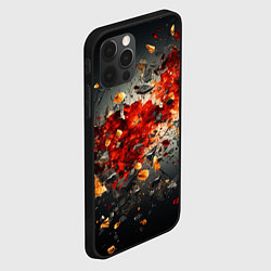 Чехол для iPhone 12 Pro Max Желтые и черные осколки после взрыва, цвет: 3D-черный — фото 2