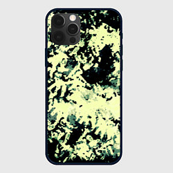 Чехол для iPhone 12 Pro Max Абстракция чёрный и бледно-зелёный, цвет: 3D-черный