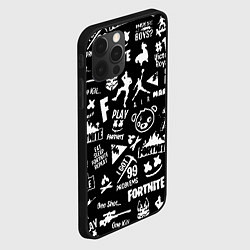 Чехол для iPhone 12 Pro Max Fortnite alllogo black, цвет: 3D-черный — фото 2