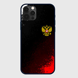 Чехол для iPhone 12 Pro Max Герб РФ краски империи, цвет: 3D-черный