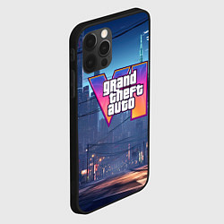 Чехол для iPhone 12 Pro Max GTA 6 ночной город, цвет: 3D-черный — фото 2