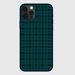 Чехол для iPhone 12 Pro Max Серьёзный зелёный в клетку, цвет: 3D-черный