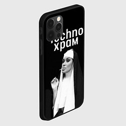 Чехол для iPhone 12 Pro Max Techno храм монашка курит, цвет: 3D-черный — фото 2