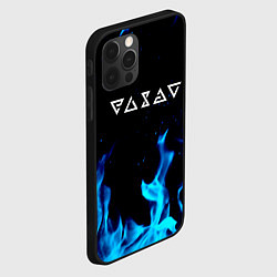 Чехол для iPhone 12 Pro Max Ведьмак лого огонь, цвет: 3D-черный — фото 2