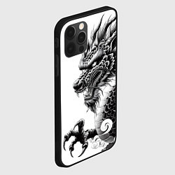 Чехол для iPhone 12 Pro Max Морда дракона - ирезуми, цвет: 3D-черный — фото 2