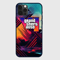 Чехол для iPhone 12 Pro Max GTA 6 abstract logo, цвет: 3D-черный