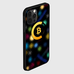 Чехол для iPhone 12 Pro Max Bitcoin logo criptomoney, цвет: 3D-черный — фото 2