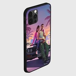 Чехол для iPhone 12 Pro Max GTA 6 Люсия и Джейсен, цвет: 3D-черный — фото 2